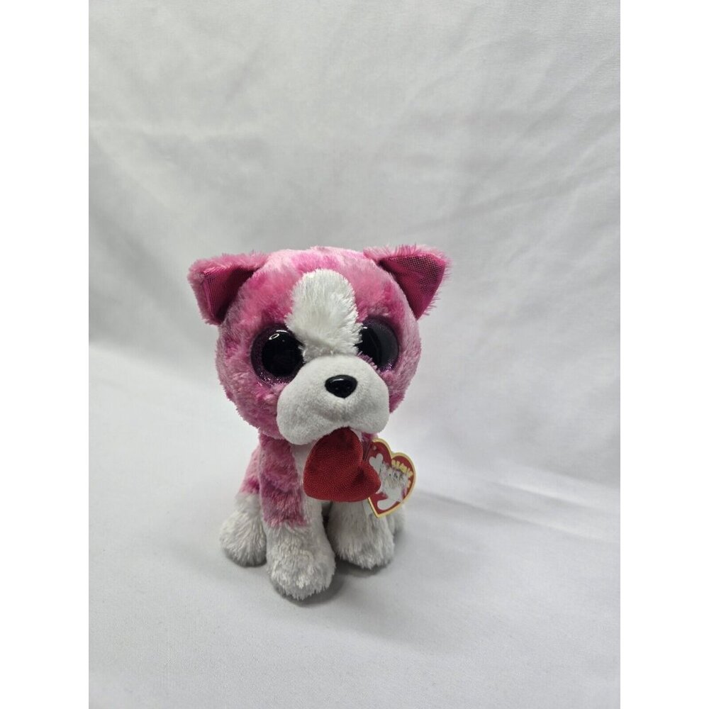 Ty Beanie Boo “Romeo” the Pink Dog Holding Heart (6 inch) Vintage Beanies - Picture 11 of 12